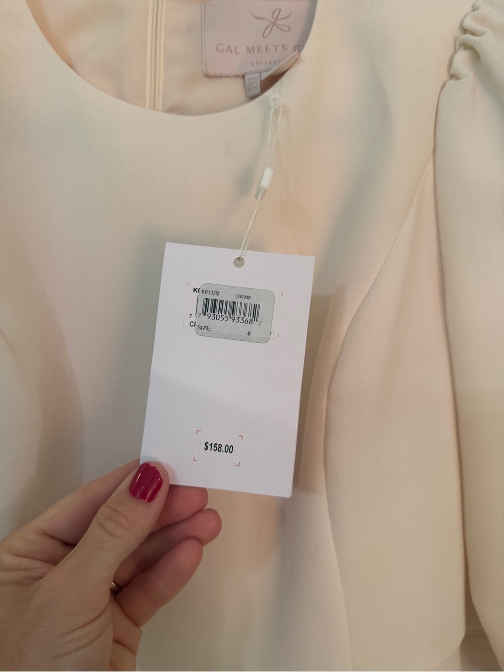 Gal Meets Glam Celeste Ivory Long-Sleeve Fit & Flare Dress - Picture 7 of 7